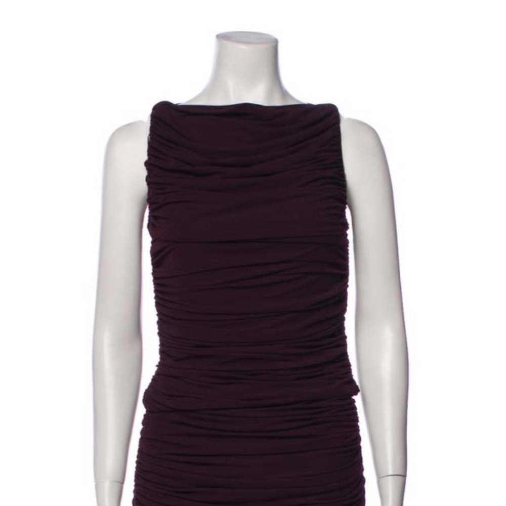 Norma Kamali Maroon Purple Elegant Ruched Sleeveless Tank Draped Sz XS (No Tag)